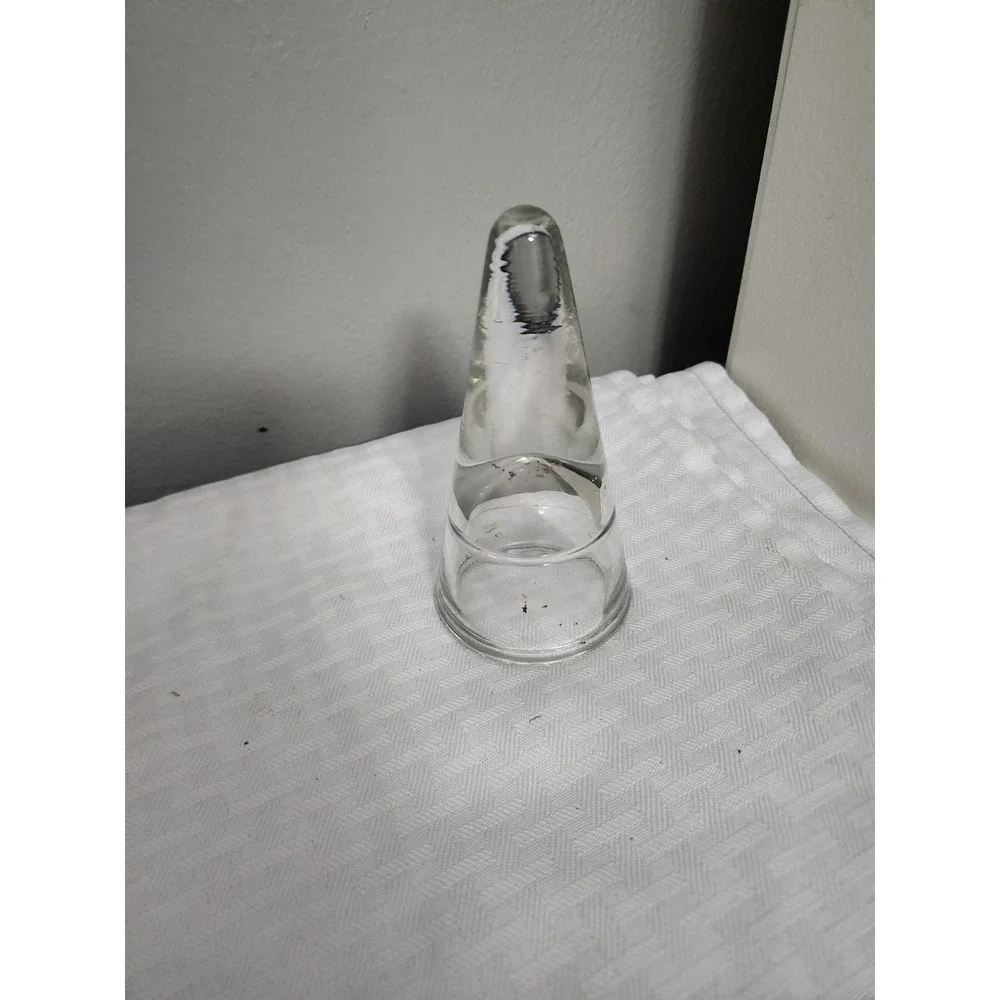 Clear Glass Conical Ring Holder Stand Minimalist Jewelry Display Organzier